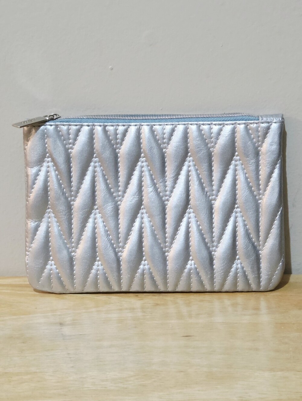 *4 for $20* Quilted Silver Pouch / Makeup Bag